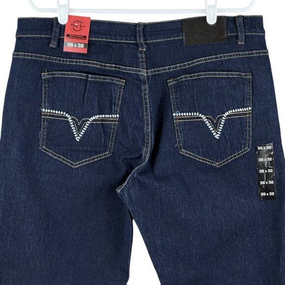 Big Joe Men's Dark Blue Denim Jeans Size 36x32 Regular Stretch Straight Leg NWT - Picture 4 of 13